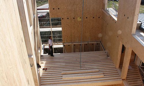 Gebäude Holzbau von innen