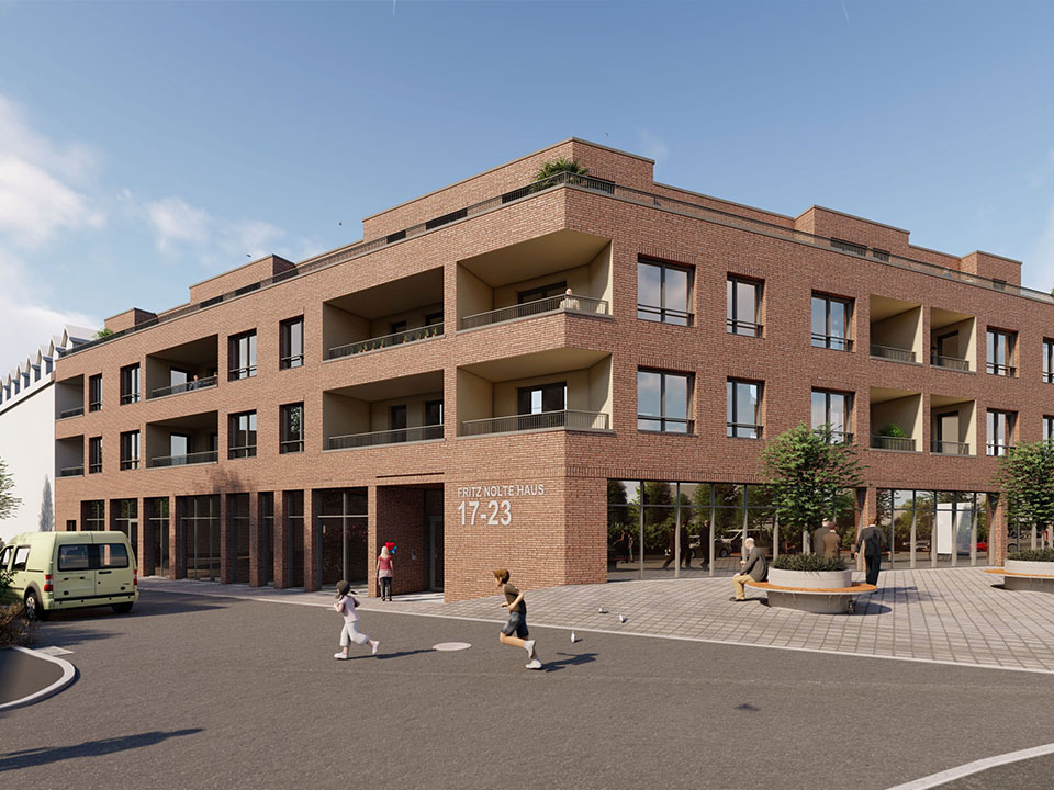 Fritz Nolte Haus Volkmar Krause Ansicht von oben Skizze Hausnummer 17-23