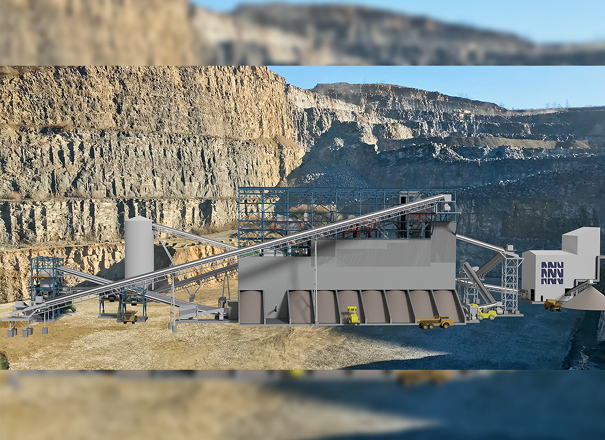 Neubau einer Aufbereitungsanlage Schrägriss